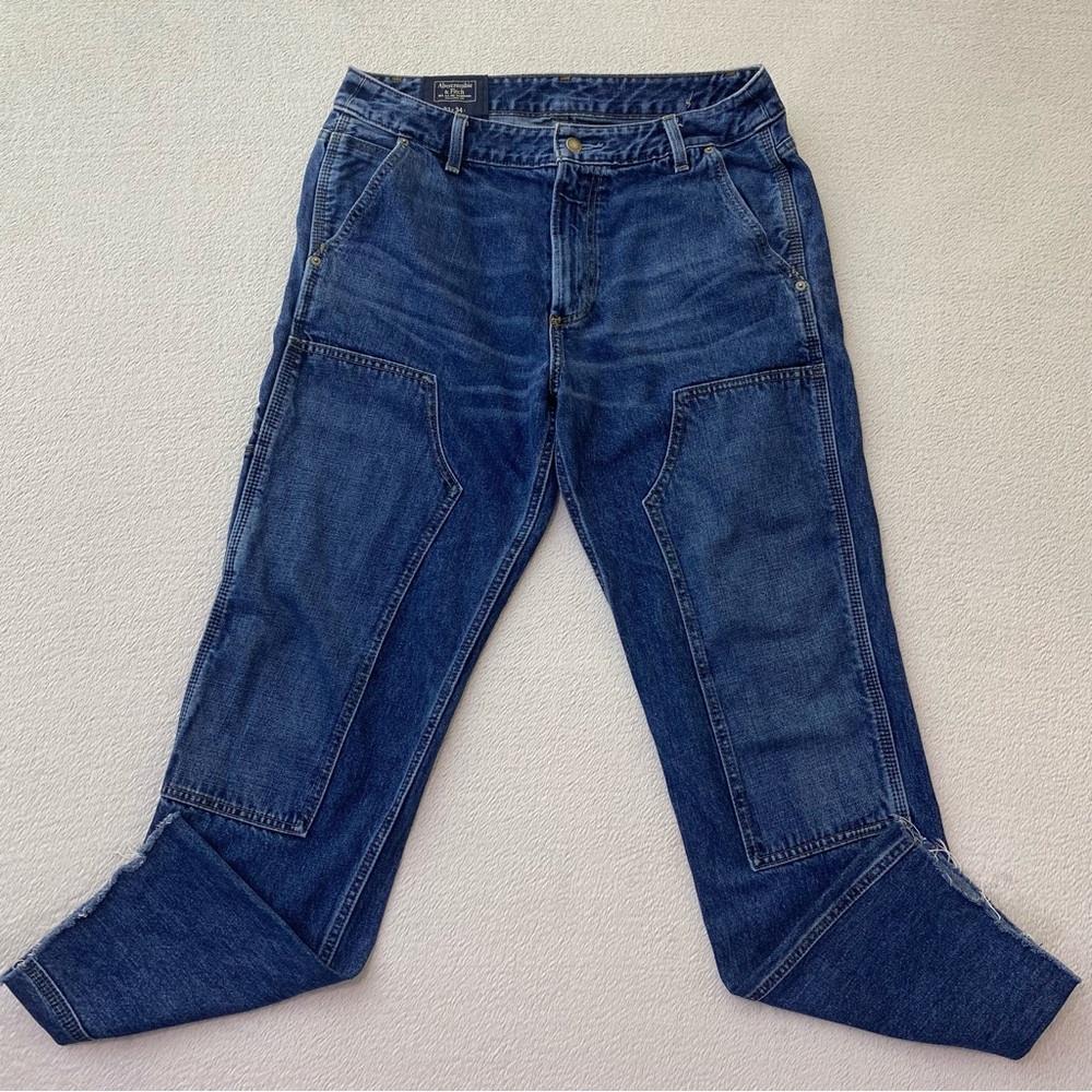 Abercrombie Fitch Mens Carpenter Jeans 32x34 Fits 32x31 Double Knee